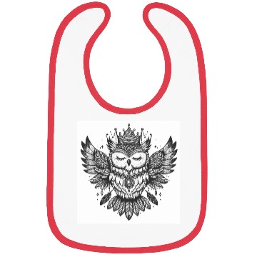 Discover Majestic Crowned Owl Fantasy Design Bibs