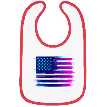 Discover Retro Neon Grunge American Flag Bibs