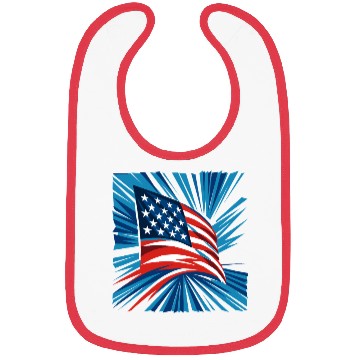 Discover Patriotic American Flag Burst Design Bibs