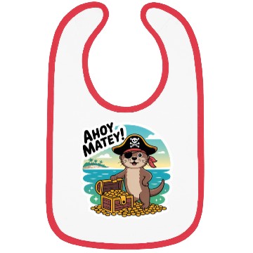 Discover Pirate Cat Treasure Adventure Design Bibs