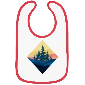 Discover Serene Mountain Pine Sunset Design Bibs