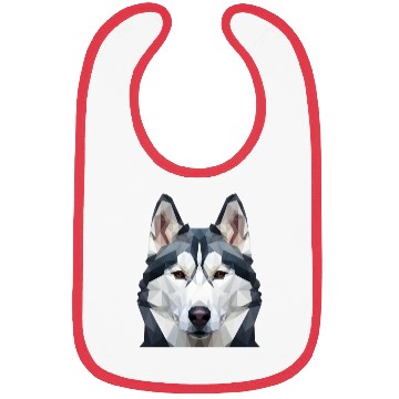 Discover Polygonal Husky Head Bibs