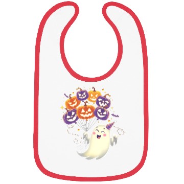 Discover Halloween Ghost with Jack-o'-Lantern Balloons Bibs