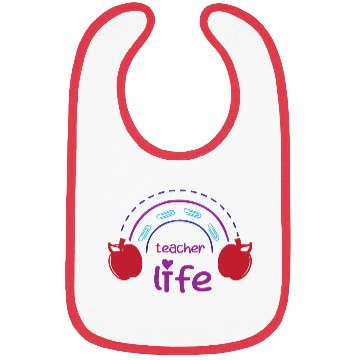 Discover Teacher Life – Rainbow & Apple Design Bibs