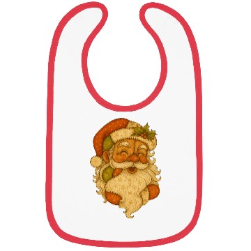 Discover Patchwork Santa Face Vintage Christmas Folk Art Bibs