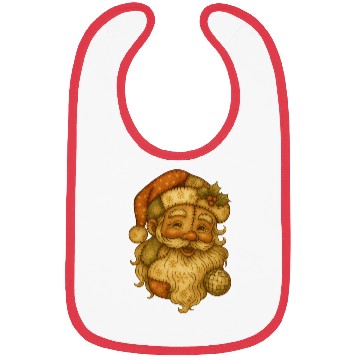 Discover Patchwork Santa Face Vintage Christmas Folk Art Bibs