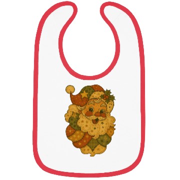 Discover Patchwork Santa Face Vintage Christmas Folk Art Bibs