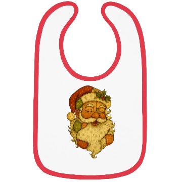 Discover Patchwork Santa Face Vintage Christmas Folk Art Bibs