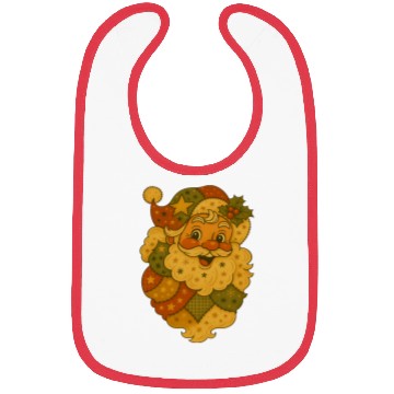 Discover Patchwork Santa Face Vintage Christmas Folk Art Bibs