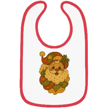 Discover Patchwork Santa Face Vintage Christmas Folk Art Bibs