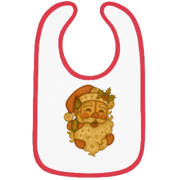 Discover Patchwork Santa Face Vintage Christmas Folk Art Bibs