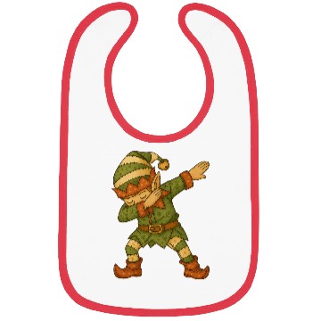 Discover Patchwork Dabbing Elf Christmas Vintage Folk Art Bibs