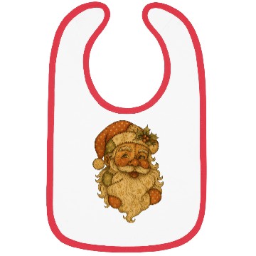 Discover Patchwork Santa Face Vintage Christmas Folk Art Bibs