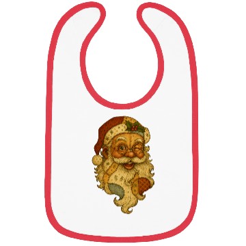 Discover Patchwork Santa Face Vintage Christmas Folk Art Bibs