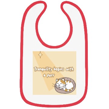 Discover Peaceful Cat Relaxation Illustration Bibs