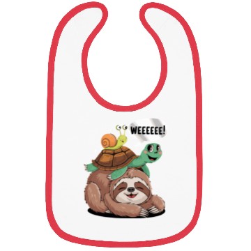 Discover Weeeeee! Sloth Turtle Snail Fun Bibs