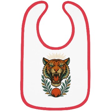 Discover Lion head retro floral Bibs
