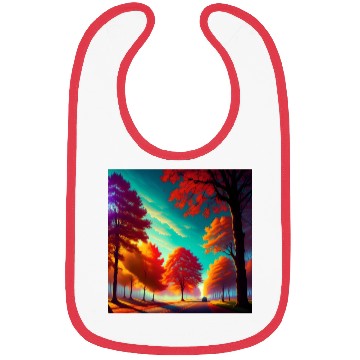 Discover Vivid Autumn Tree Landscape Bibs