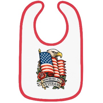 Discover Veterans Flag and Eagle Tribute Design Bibs