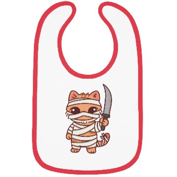 Discover Mummy Cat Warrior Cartoon Design Bibs
