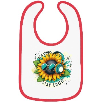 Discover Sunflower with Sunglasses and Headphones Bibs