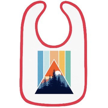 Discover Geometric Mountain Forest Sunset Bibs