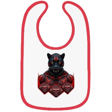 Discover Black Warrior Panther with Gothic Skull Armor Bibs