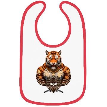 Discover Fierce Tiger Warrior Design Bibs