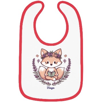Discover Cute Fox Virgo Reading with Floral Crown Bibs