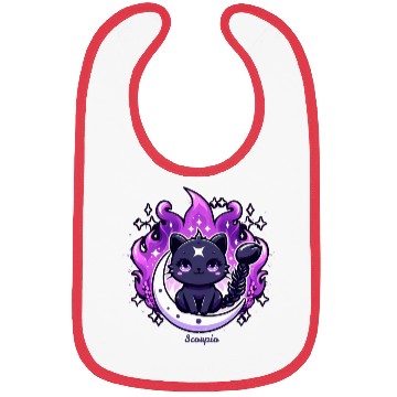 Discover Enchanted Night Sky Scorpio Cat Design Bibs
