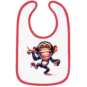 Discover Playful Monkey Cartoon Illustration Bibs