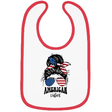Discover Patriotic American Vibes Illustration Bibs