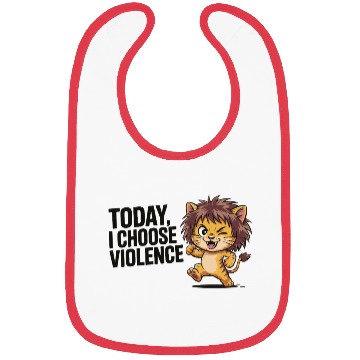 Discover Cute Cartoon Lion with Bold Slogan Bibs