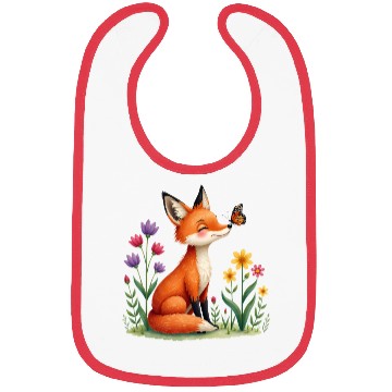 Discover Tiny Spring Friends Whimsical Fox Butterfly Floral Bibs