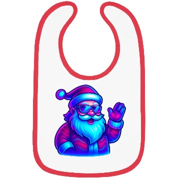 Discover Neon Santa Claus Cyberpunk Christmas Bibs
