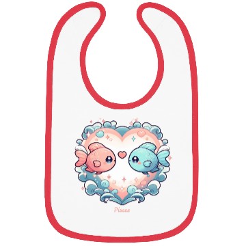 Discover Celestial Pisces Love Heart Illustration Bibs