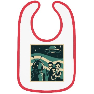 Discover Retro Sci-Fi Alien Encounter Design Bibs