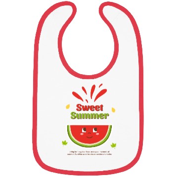 Discover Cute Watermelon Summer Joy Design Bibs