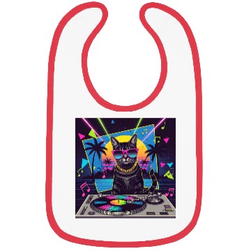 Discover 80s Retro Cat DJ Bibs
