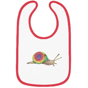 Discover Colorful snail with a rainbow shell Bibs
