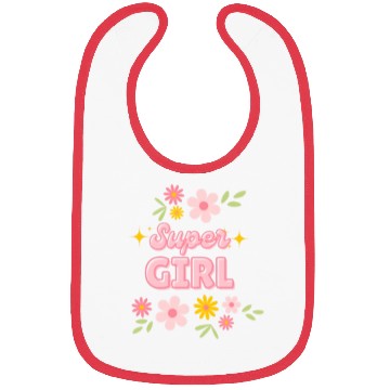 Discover Super Girl Floral Sparkle Design Bibs
