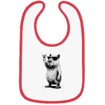Discover Retro Capybara Rock and Roll Music Capybara Lovers Bibs