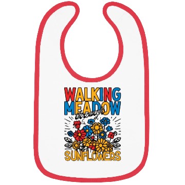 Discover Walking Meadow Sunflowers Design Bibs