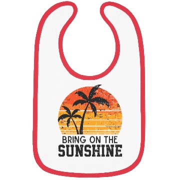 Discover Sunset Palm Tree Beach Scene Bibs