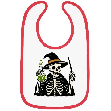 Discover Magical Skeleton Wizard Illustration Bibs