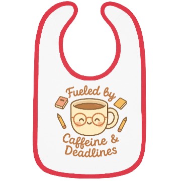 Discover Caffeine & Deadlines Coffee Lover Design Bibs