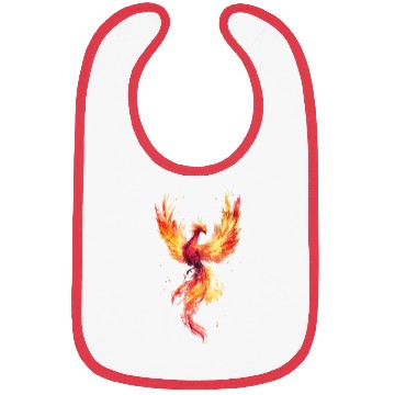 Discover Fiery Phoenix Watercolor Illustration Bibs