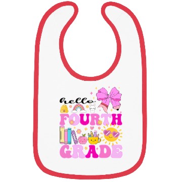 Discover Hello Fourth Grade, Preppy Back to School Bibs
