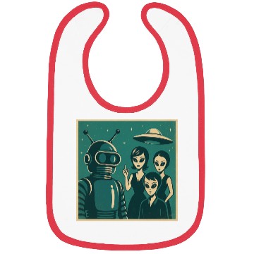 Discover Retro Sci-Fi Alien Encounter Design Bibs