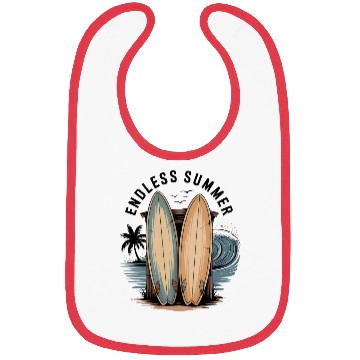 Discover Beach Surfboards Sunset Scene Bibs